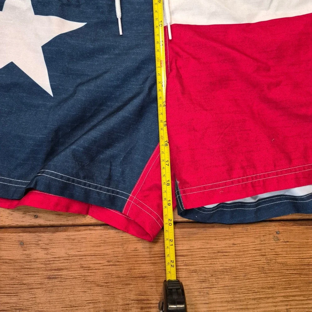 George Mens Texas Flag Swim Trunks Blue Red White 3XL 48-50 Board Shorts